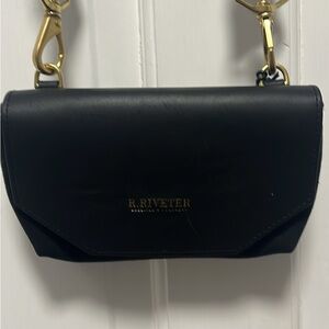 R.Riveter crossbody black canvas bag